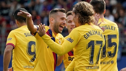 Linksbuiten Griezmann luidt feestje van supertrio Barça in