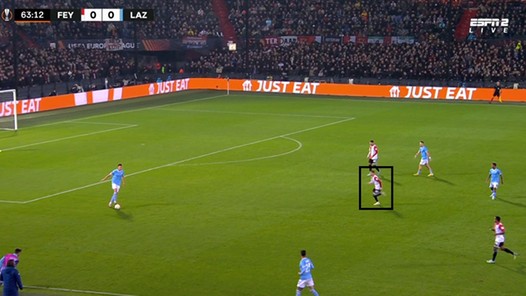 Feyenoord haalt angel uit Lazio-spel: van 98 naar 20 balcontacten: 