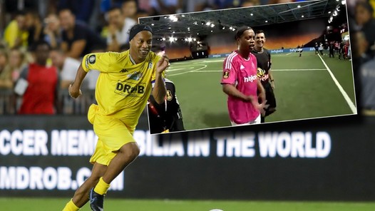 Ronaldinho liever lui dan moe bij debuut in Kings League