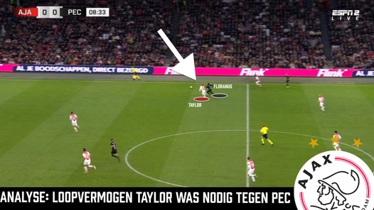 Kenneth Taylor als linksbuiten oogt als plakband tegen PEC 