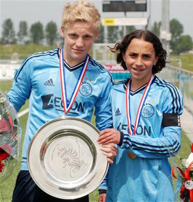 De veertienjarige kampioenen Donny van de Beek en Appie Nouri.