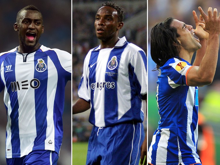 Jackson Martínez, Benni McCarthy en Radamel Falcao; drie historische topspitsen van FC Porto. 