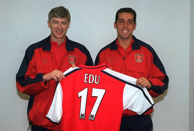 Arsène Wenger haalde Edu in januari 2001 binnen bij Arsenal. 