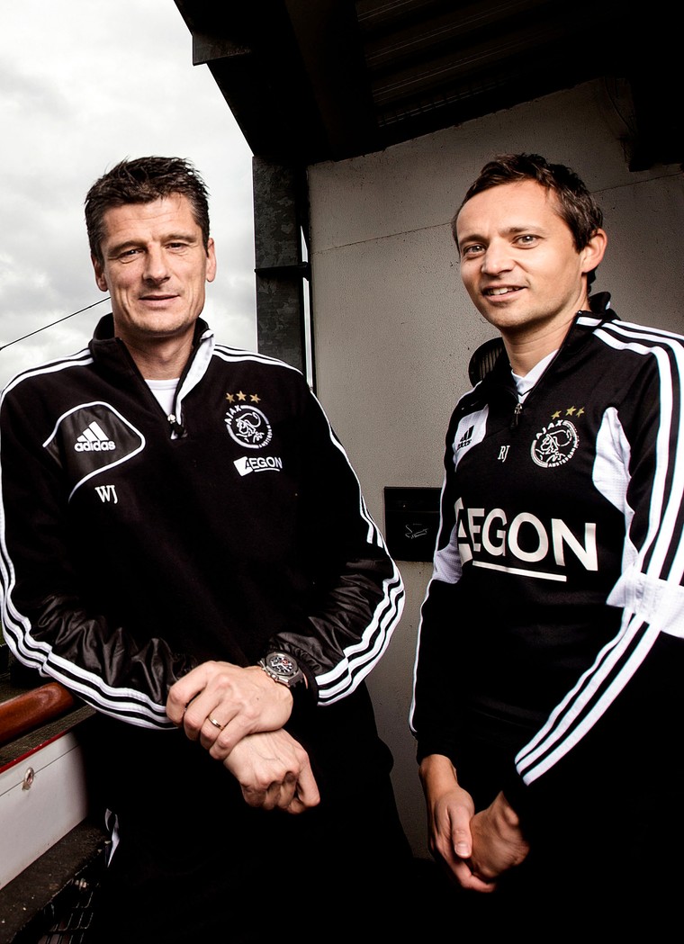 Wim Jonk en Ruben Jongkind tijdens hun gezamenlijke periode bij Ajax.