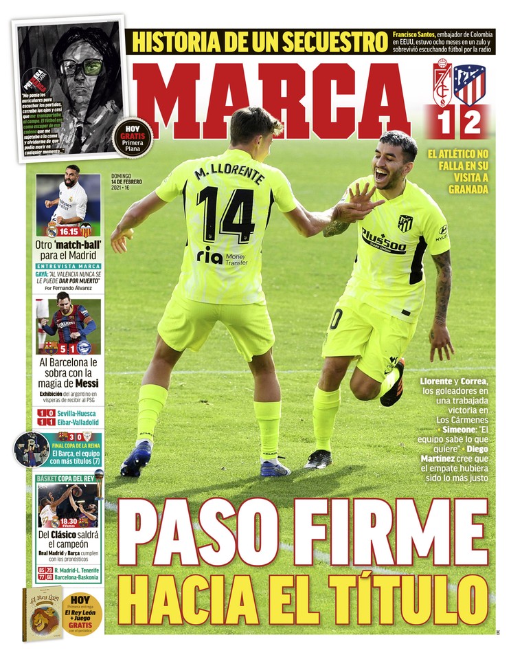 De cover van Marca zondagochtend: &#039;Een grote stap richting de titel&#039;.