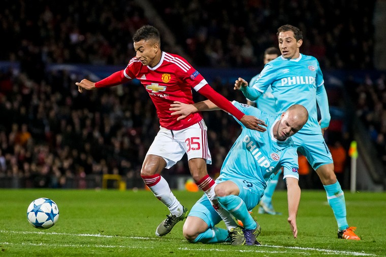 Jesse Lingard speelde in het seizoen van zijn doorbraak tegen onder andere PSV in de Champions League.