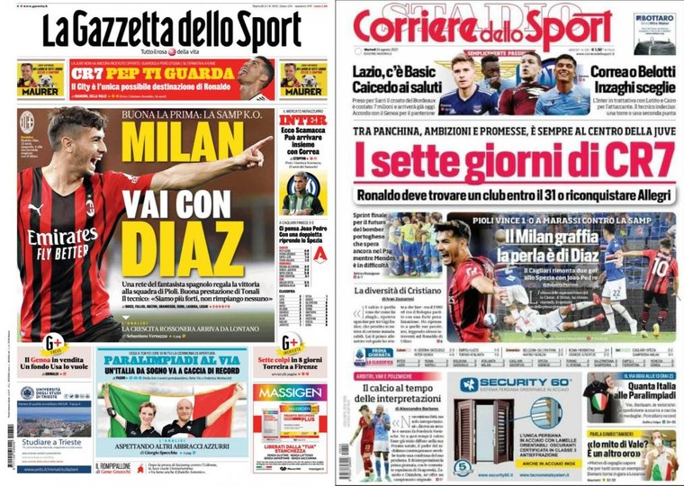 Volgens La Gazzetta dello Sport is Manchester City de enige optie voor Ronaldo. Corriere dello Sport stelt dat CR7 nog zeven dagen heeft. 