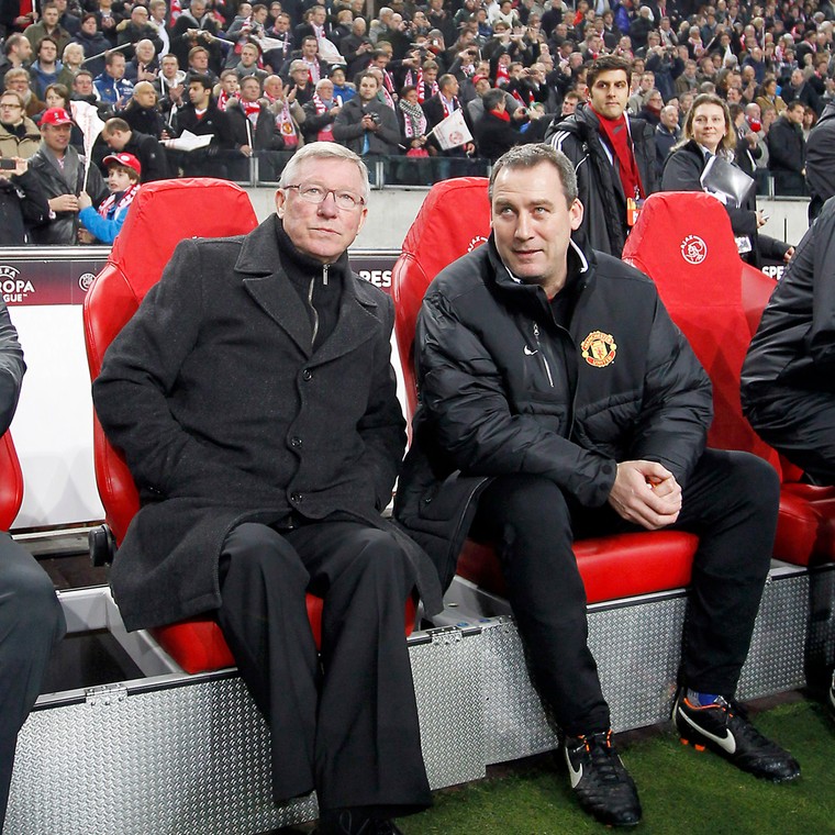 René Meulensteen met Manchester United-manager Sir Alex Ferguson in 2012.