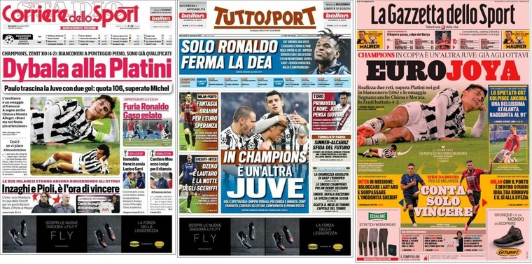 De Italiaanse kranten zijn lovend over Paulo Dybala en zien Juventus in Europa wel overtuigen.
