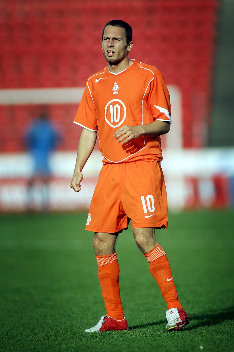 Hans Denissen in het shirt van Jong Oranje. 