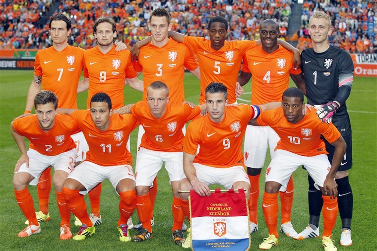 De basiself van Oranje tijdens de vorige ontmoeting met Ecuador. 
