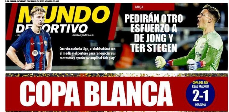 De voorpagina van Mundo Deportivo.