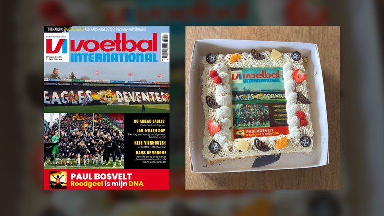 De door Kees Vierhouten gemaakte cover van Voetbal International.