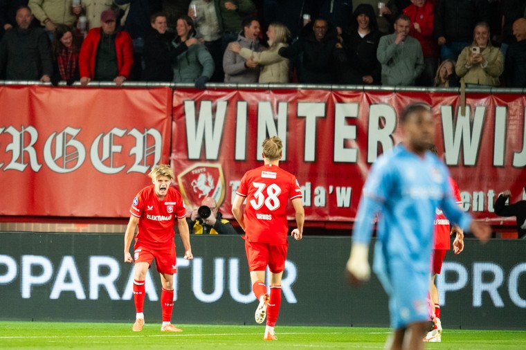 Sem Steijn schreeuwt het uit na de 2-2 tegen NEC.