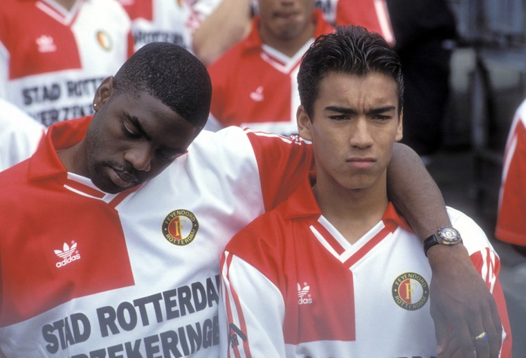 Bij Feyenoord in 1993 met Giovanni van Bronckhorst.
