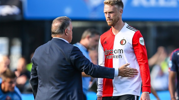 Pechvogel Jørgensen loopt nieuwe blessure op in warming-up Feyenoord