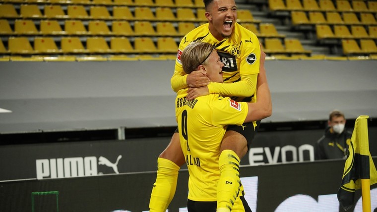 Sancho en Haaland laten dominant Dortmund pas laat juichen