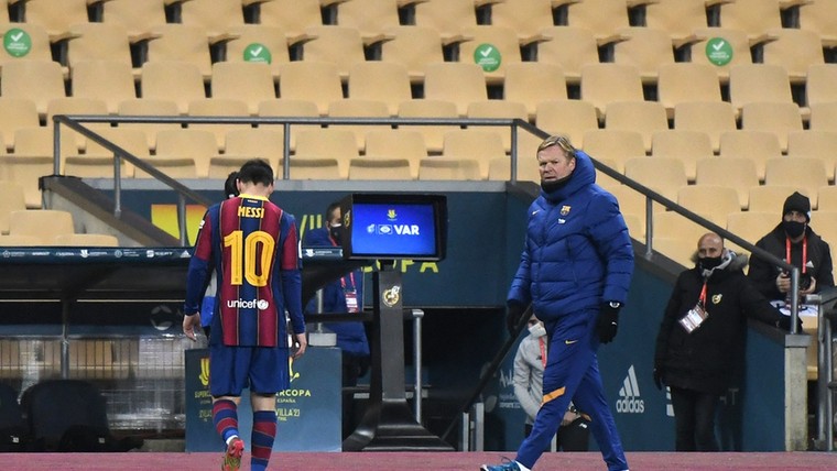 Koeman neemt het op voor Messi na rode kaart: 'Ik begrijp het wel'