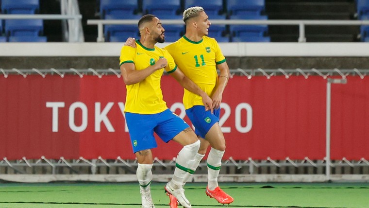 Brazilië pakt gouden medaille na cruciale assist Antony