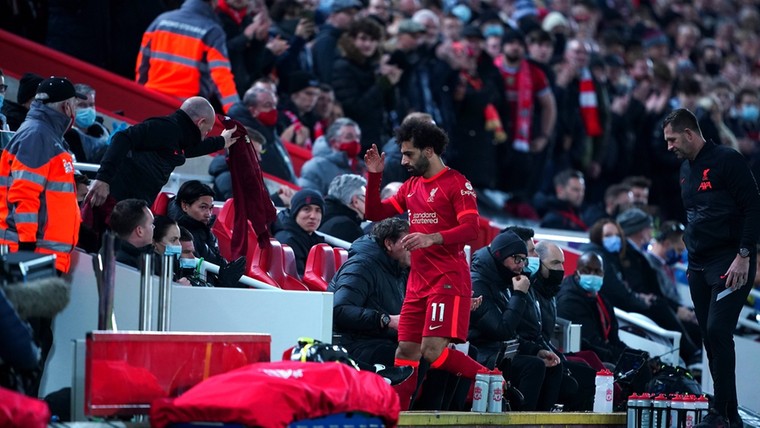 Salah ondanks record gefrustreerd: 'Hij is absoluut niet blij met deze wissel'