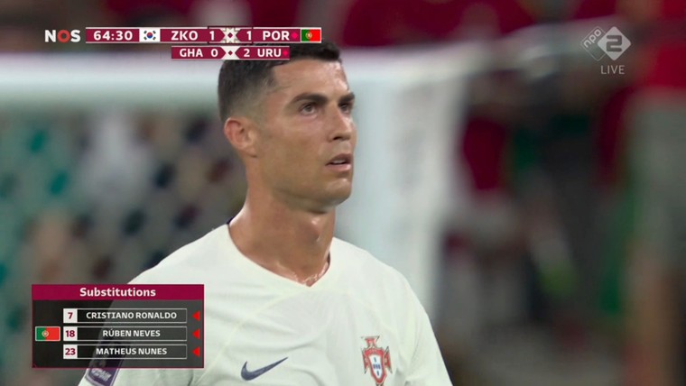 Portugese media: dit riep de boze Ronaldo na zijn wissel tegen Zuid-Korea