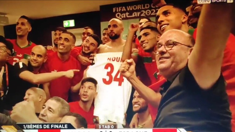 Marokkaanse spelers eren Nouri na overwinning op Spanje