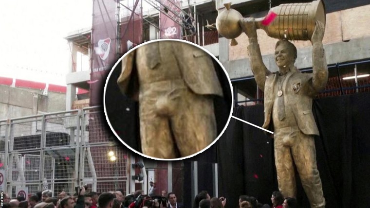 River Plate baart opzien met opvallend detail in standbeeld clubicoon