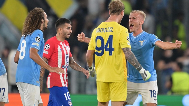 Sensatie in Rome: doelman kopt Lazio diep in blessuretijd naast Atlético 