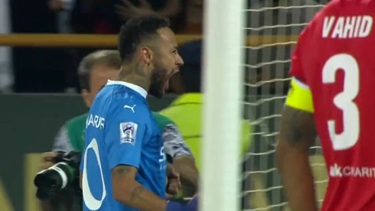 Neymar schreeuwt het uit na zijn eerste goal voor Al-Hilal