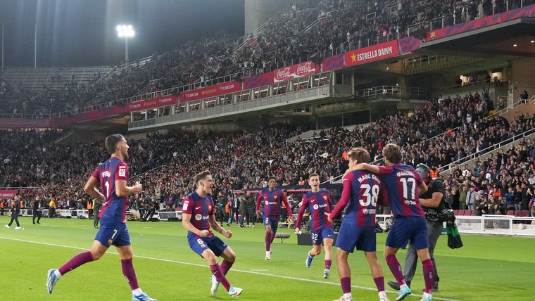 Debutant Guiu (17) redt Barcelona met historisch snelle goal