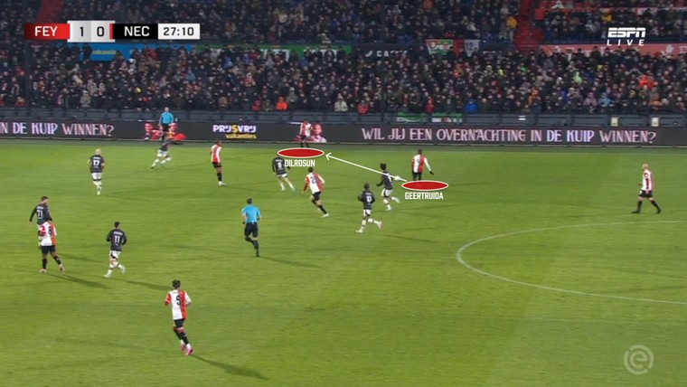 Vleugeltruc helpt Feyenoord maar even tegen NEC