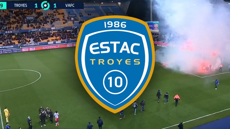 Troyes zet vier spelers op non-actief na gooien vuurwerk naar eigen fans