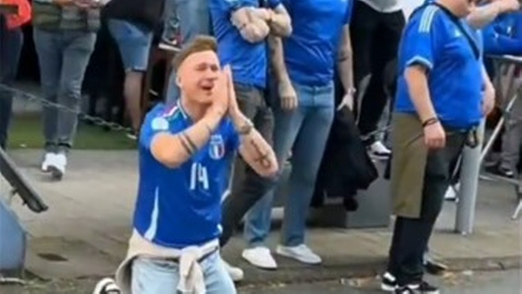 Albanese fans steken de draak met die van Italië