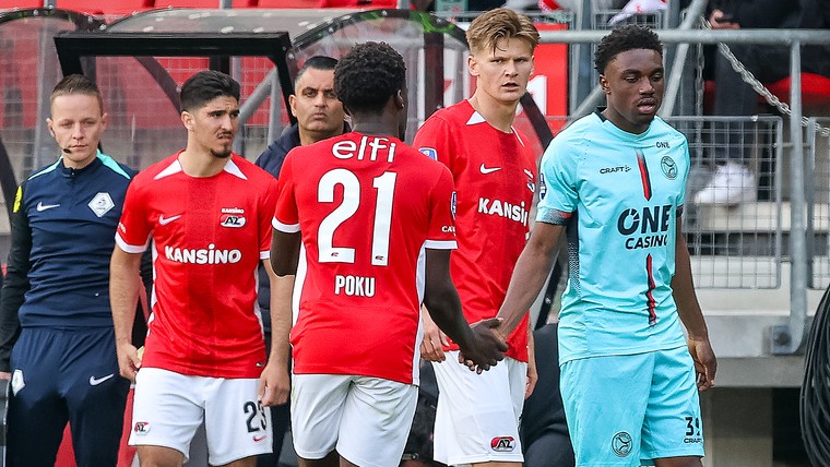 Gebroeders Poku tegenover elkaar bij AZ - Almere City: 'Hij is sneller dan ik'