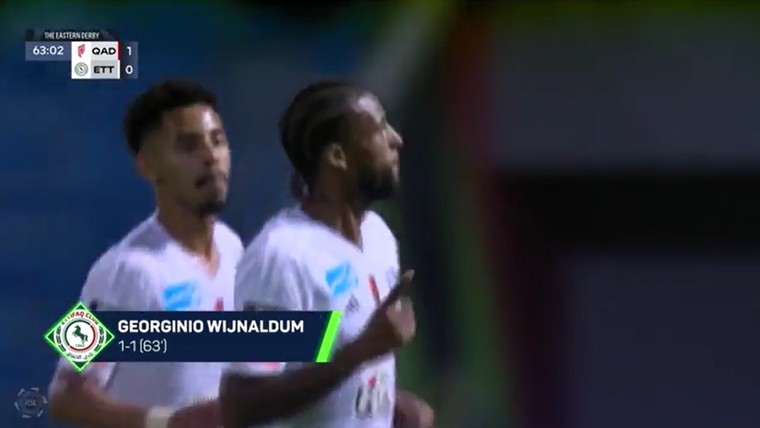 Wijnaldum evenaart productiefste seizoen in het buitenland