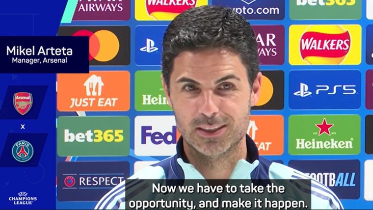 Arteta wil CL-kans pakken met Arsenal: 'Willen geschiedenis schrijven'