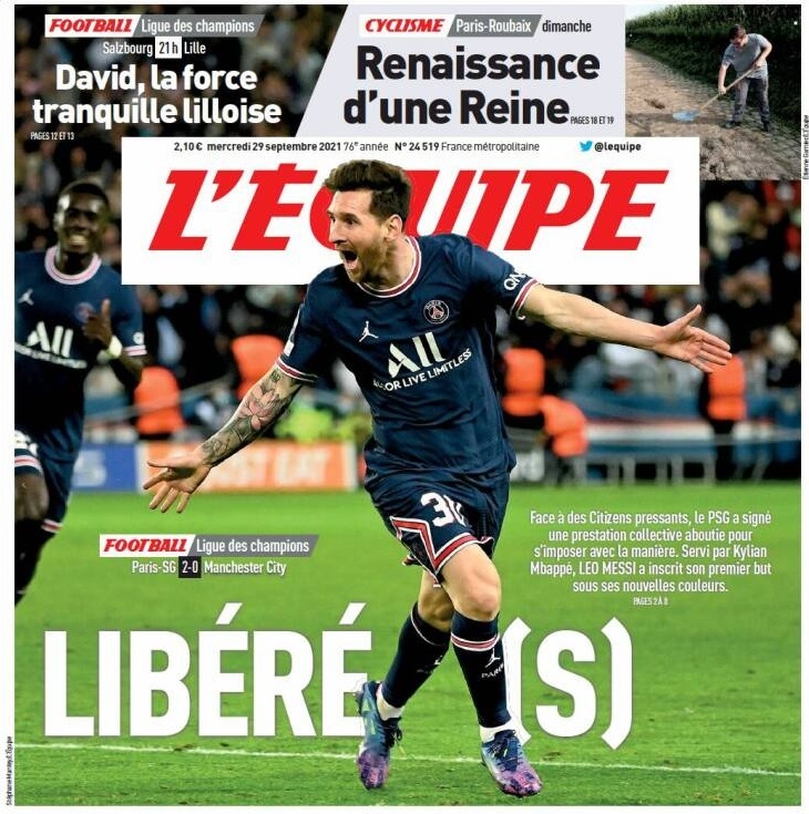 Lionel Messi is volgens L&#039;Équipe &#039;bevrijd&#039; in Parijs.