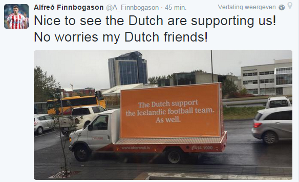 Ook voormalig SC Heerenveen-spits Alfred Finnbogason belooft vol voor de zege te gaan. 