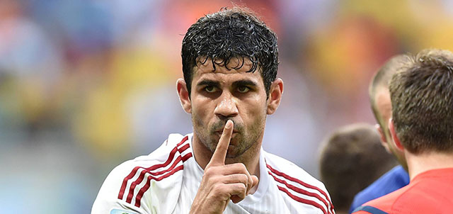 Diego Costa versierde tegen Nederland een strafschop, maar maakte geen indruk.