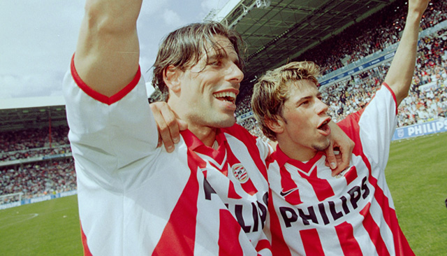PSV&#039;ers Ruud van Nistelrooy en Mateja Kezman.