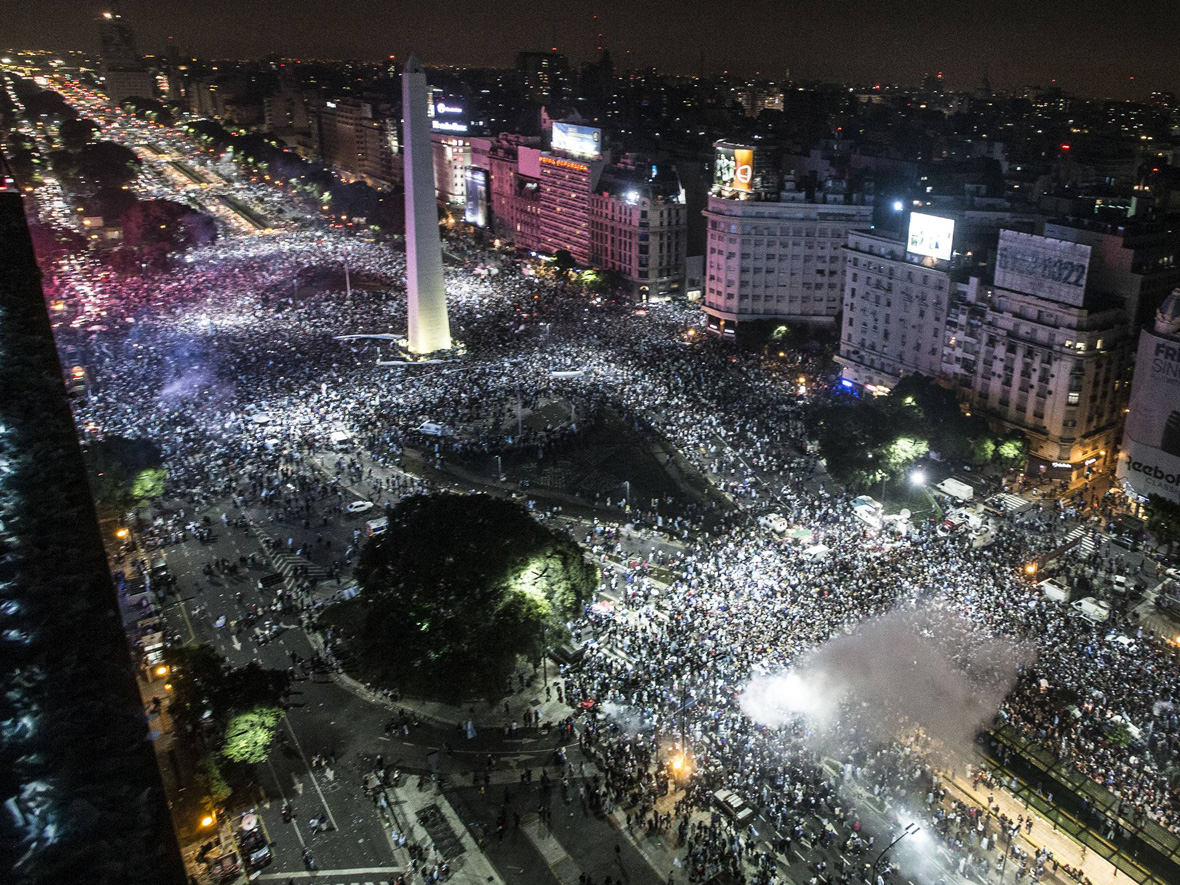 In Buenos Aires werd het vannacht onrustig, maar inmiddels overheerst de trots.