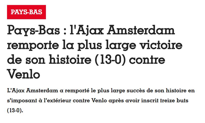 France Football over de zege van Ajax.