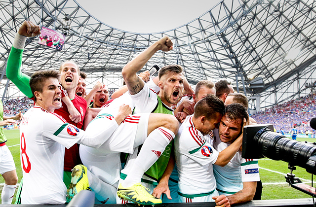 De Hongaarse spelers jubelden daarentegen na de 1-1.