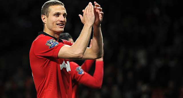 Nemanja Vidic in gelukkiger tijden. 