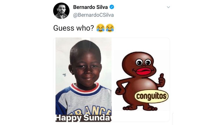 Het grapje van Bernardo Silva, dat hij al snel weer offline haalde van zijn Twitter-pagina. 