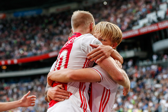 Ajax-spits Kasper Dolberg staat na twee Eredivisie-speelronden op twee goals.