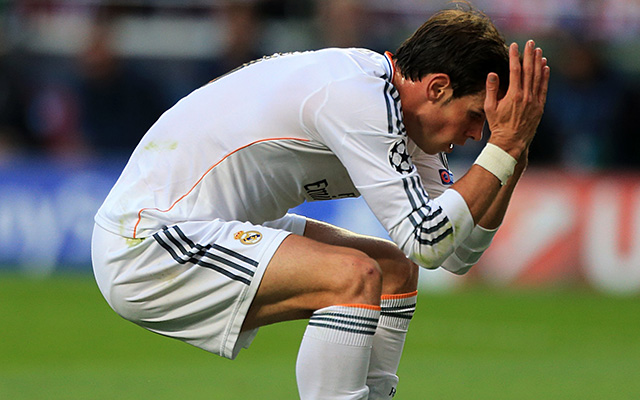 Gareth Bale baalt! Hij had namens Real Madrid de grootste mogelijkheid om te scoren. Zijn schot ging naast.