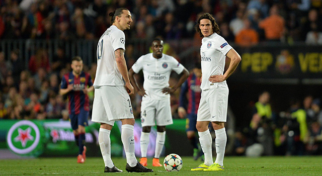 Edinson Cavani speelt bij Paris Saint-Germain zelden als spits vanwege de aanwezigheid van Zlatan Ibrahimovic.
