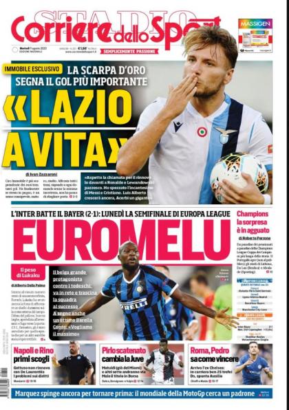 De cover van Corriere dello Sport: &#039;Euromelu&#039;