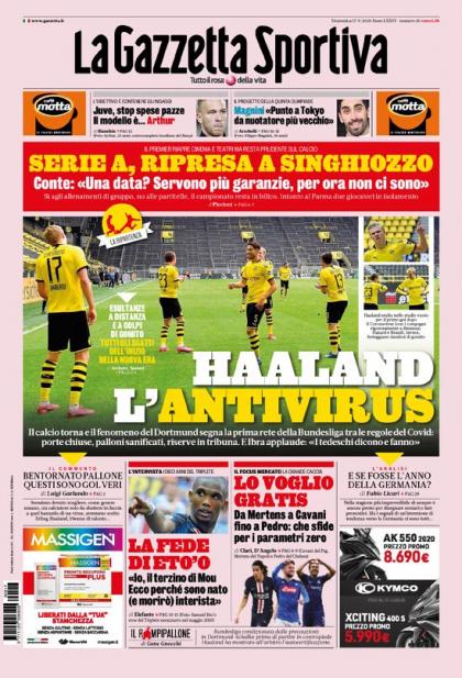 De cover van La Gazzetta dello Sport.